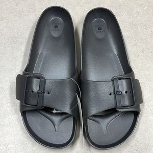 Charcoal gray slides. Brand Shade and Shore. Size 10. Never worn.